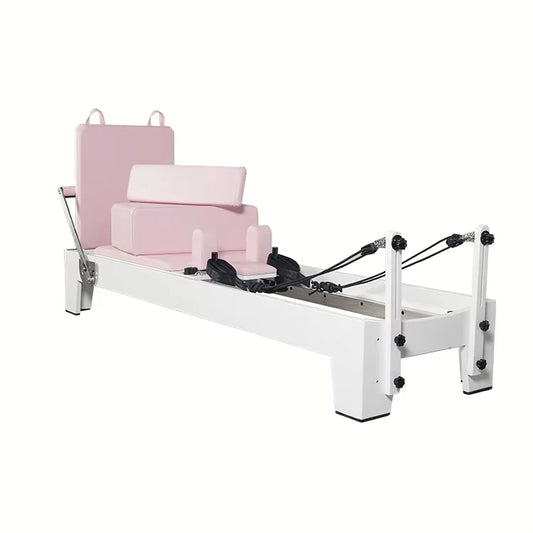 Pilates Reformer Light Wood Tall for Home and Yoga Studio